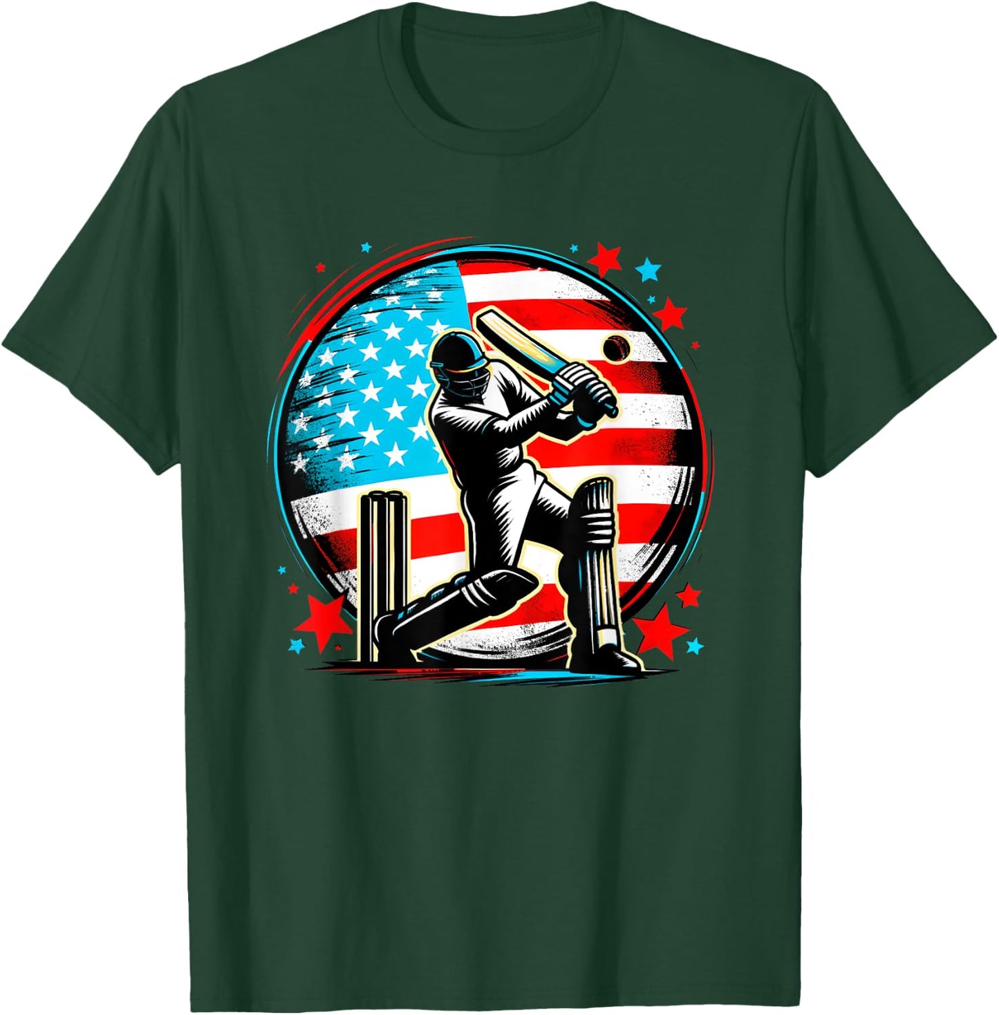 USA Cricket Jersey USA Cricket Team Lover Supporter America T-Shirt - T-Shirt | Forest