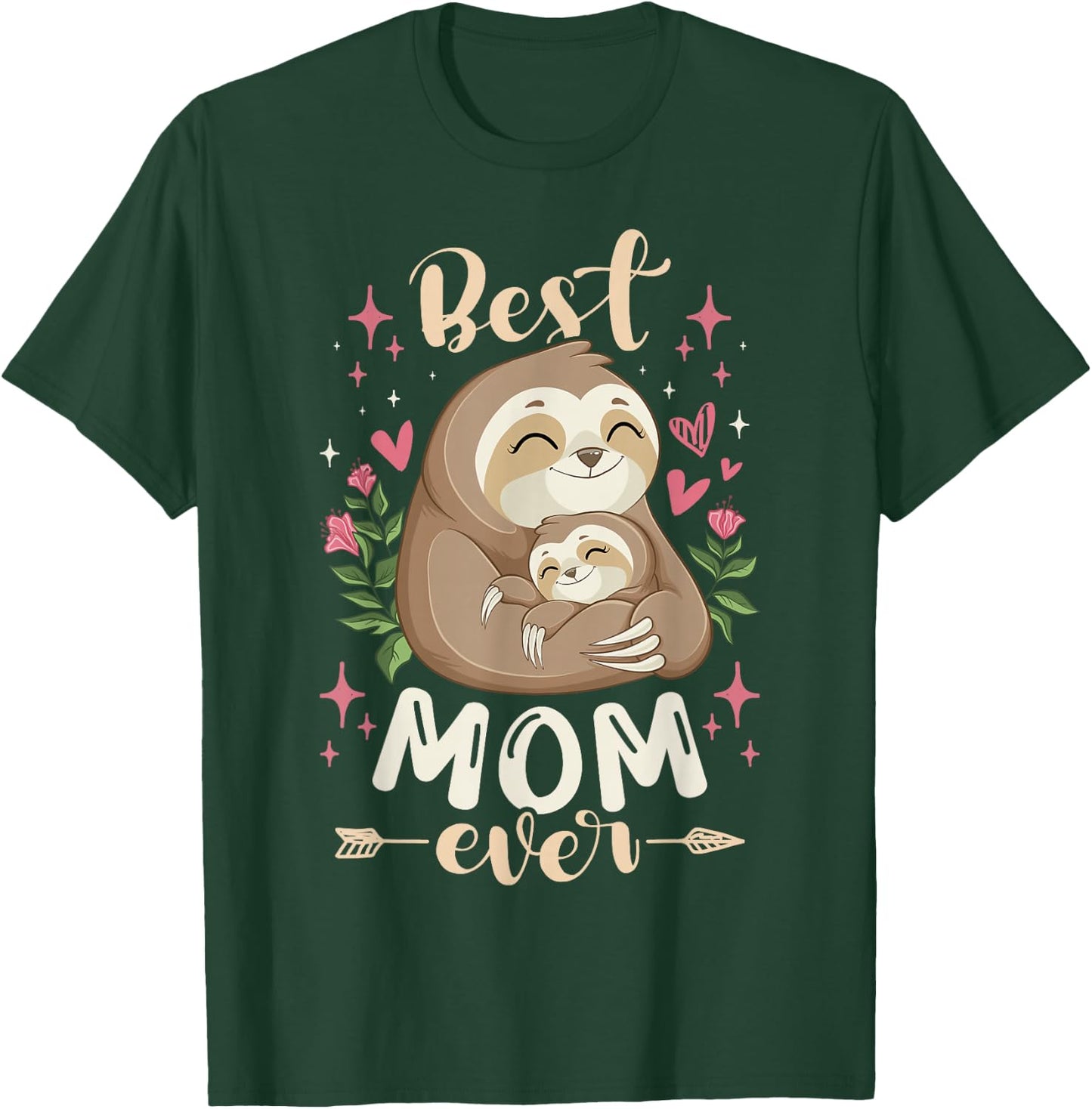Best Mom Ever, Sloth Mother & Child, Mother's Day T-Shirt - T-Shirt | Forest