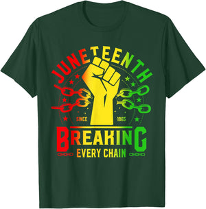 Juneteenth Breaking Every Chain Since 1865 Freedom African T-Shirt - T-Shirt | Forest