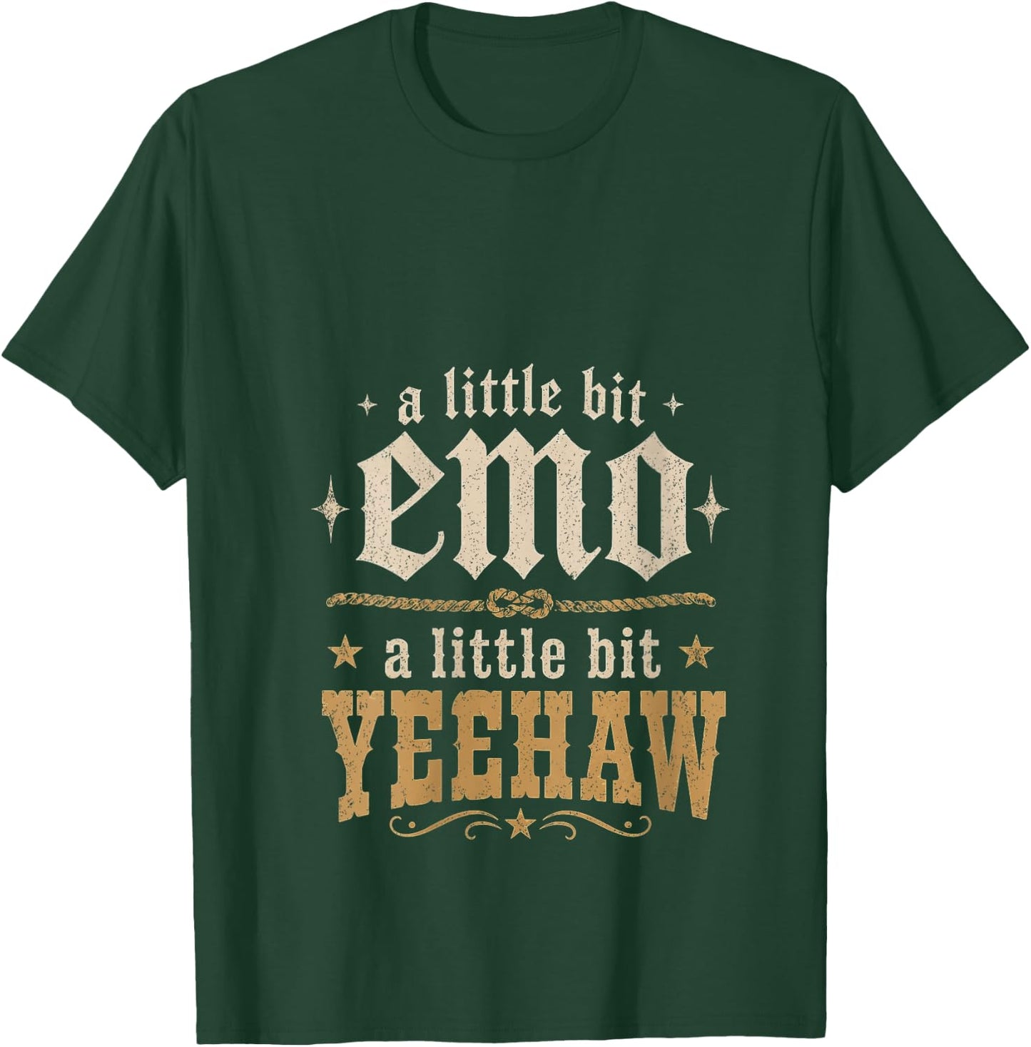 Women's A Little Bit Emo A Little Bit Yeehaw Funny Country Humor V-Neck T-Shirt - T-Shirt | Forest