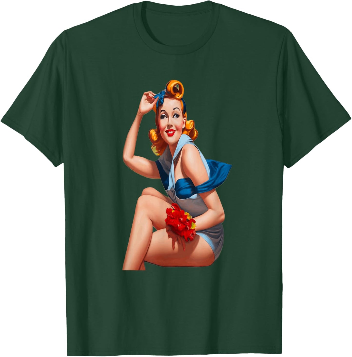 Femme pin up , Black, S T-Shirt - T-Shirt | Forest