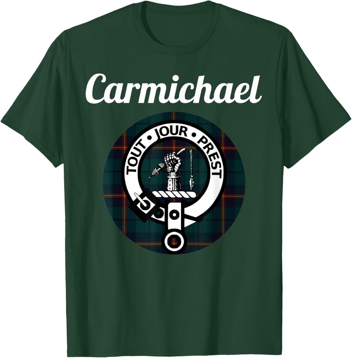 Carmichael Clan Scottish Name Coat of Arms Tartan T-Shirt - T-Shirt | Forest