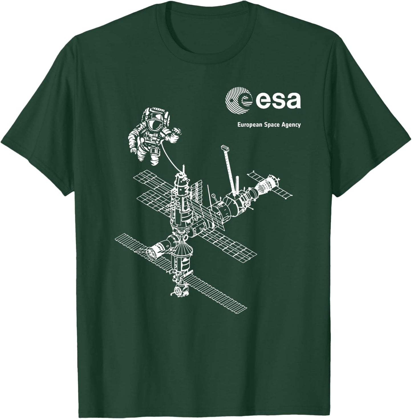 ESA ISS Internationale Raumstation Astronaut - ESA ISS - Erwachsene - Astronaut - Schwarz - S T-Shirt - T-Shirt | Forest
