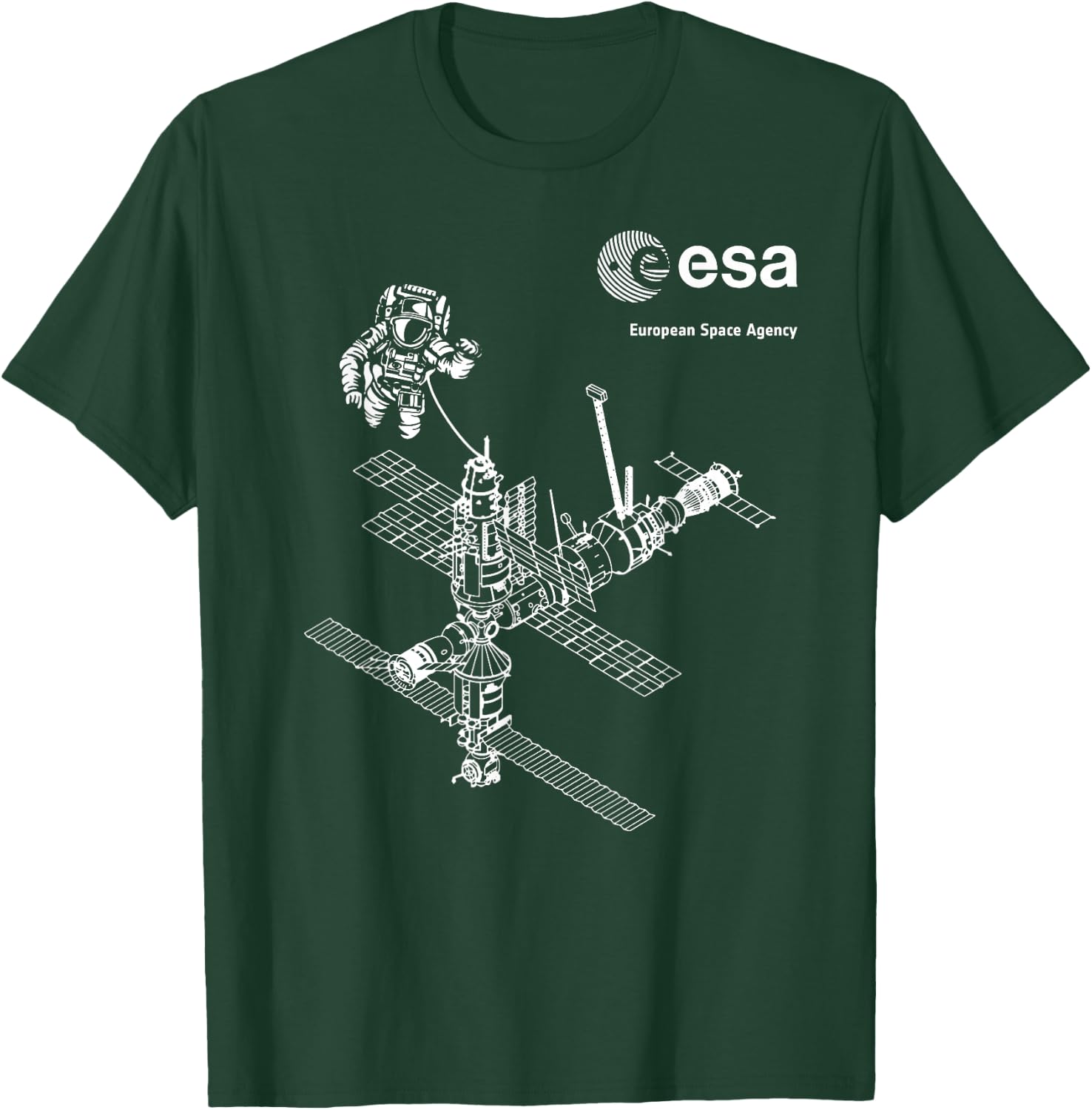 ESA ISS Internationale Raumstation Astronaut - ESA ISS - Erwachsene - Astronaut - Schwarz - S T-Shirt - T-Shirt | Forest