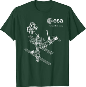 ESA ISS Internationale Raumstation Astronaut - ESA ISS - Erwachsene - Astronaut - Schwarz - S T-Shirt - T-Shirt | Forest