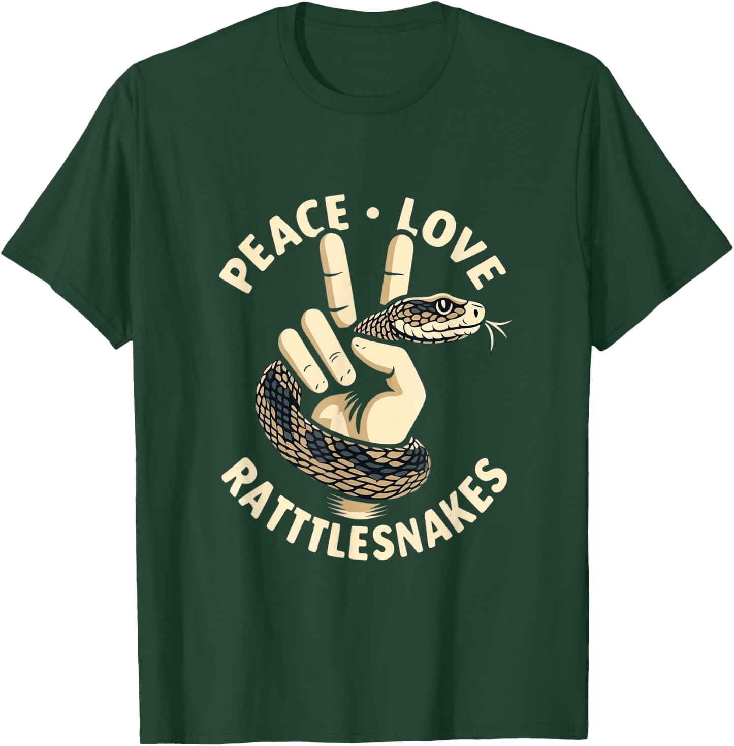 Rattlesnake Shirt Snake Herpetology Peace Love Rattlesnake T-Shirt - T-Shirt | Forest