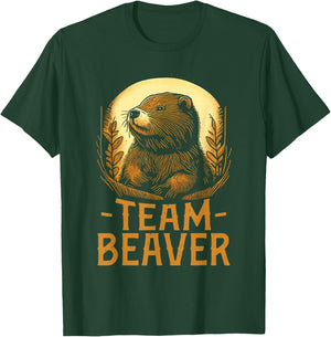 Team Beaver - Funny Cute Beaver Lover T-Shirt - T-Shirt | Forest