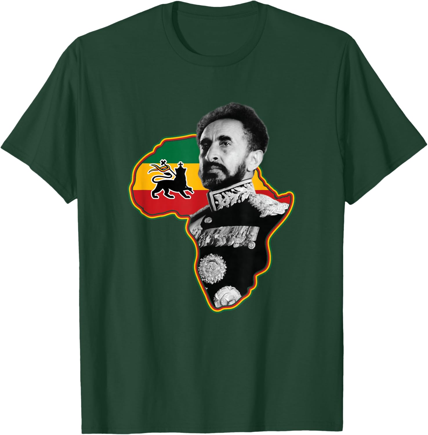 African Hero Haile Selassie I T-Shirt - T-Shirt | Forest