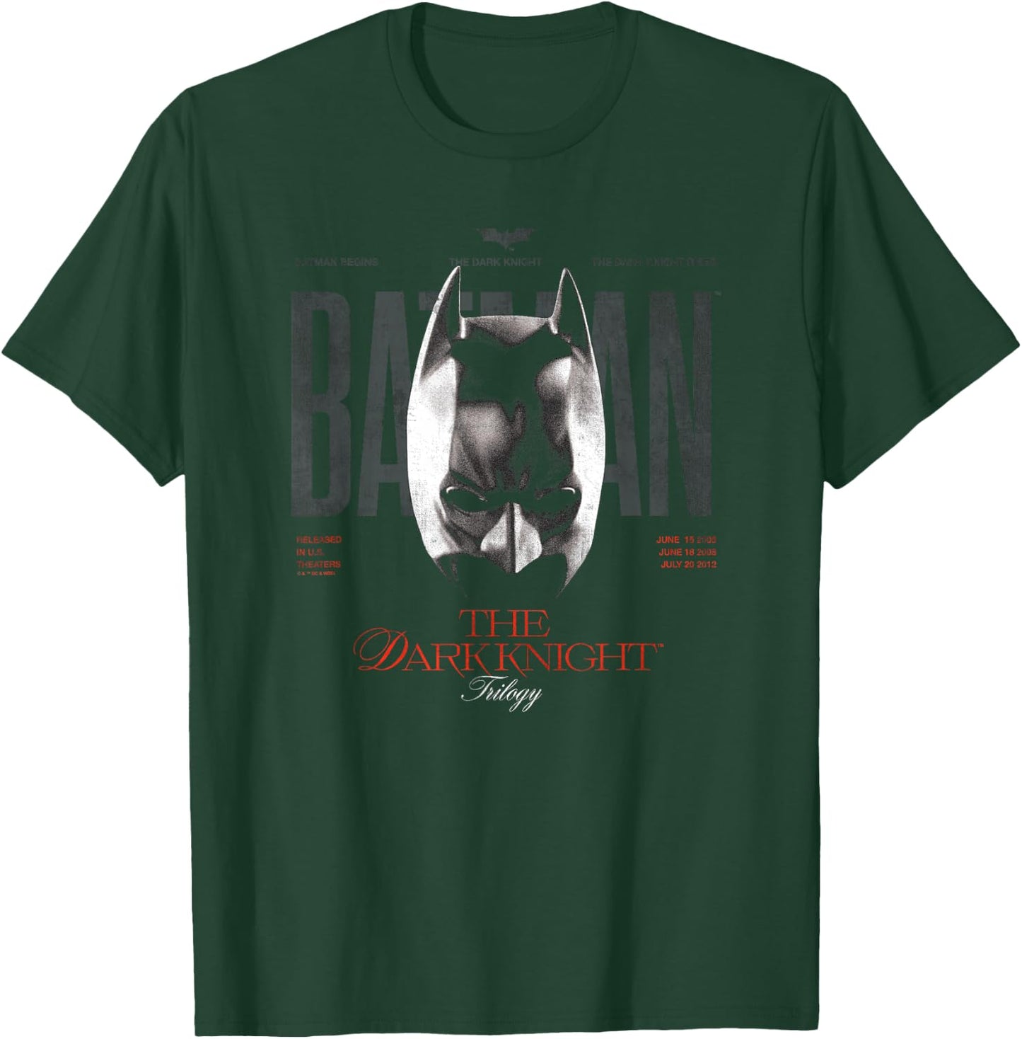 Batman The Dark Knight Trilogy Cowl 85th Anniversary T-Shirt - T-Shirt | Forest