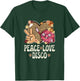Peace Love Disco Outfit Leopard Print Women Girls 70s Disco T-Shirt - T-Shirt | Forest