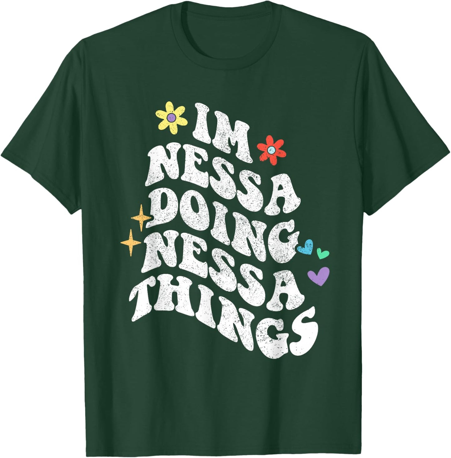 Retro Groovy Im Nessa Doing Nessa Things Funny Mother's Day T-Shirt - T-Shirt | Forest