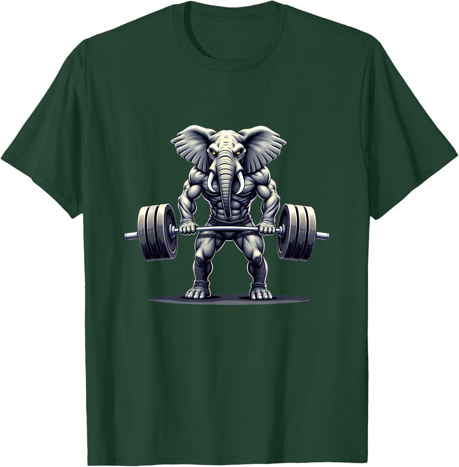 Workout Gym Elephant Deadlift Weightlifting T-Shirt - T-Shirt | Forest