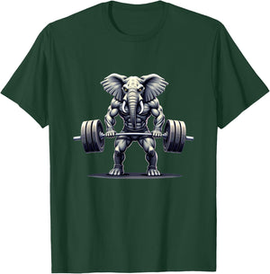 Workout Gym Elephant Deadlift Weightlifting T-Shirt - T-Shirt | Forest