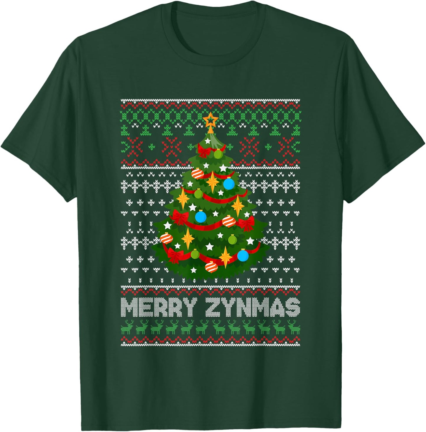 Merry Zynmas Christmas Tree T-Shirt - T-Shirt | Forest