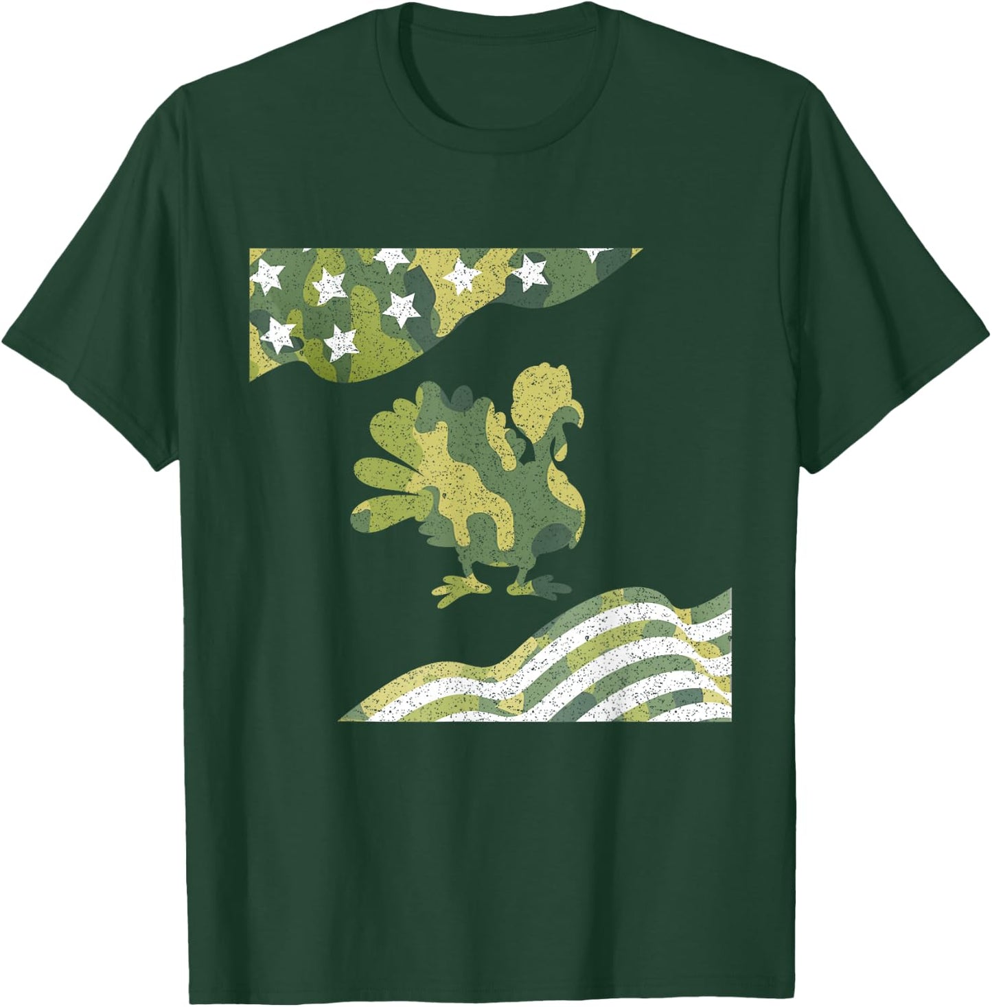 Thanksgiving Camo American Flag Turkey USA Hunting Day Men T-Shirt - T-Shirt | Forest