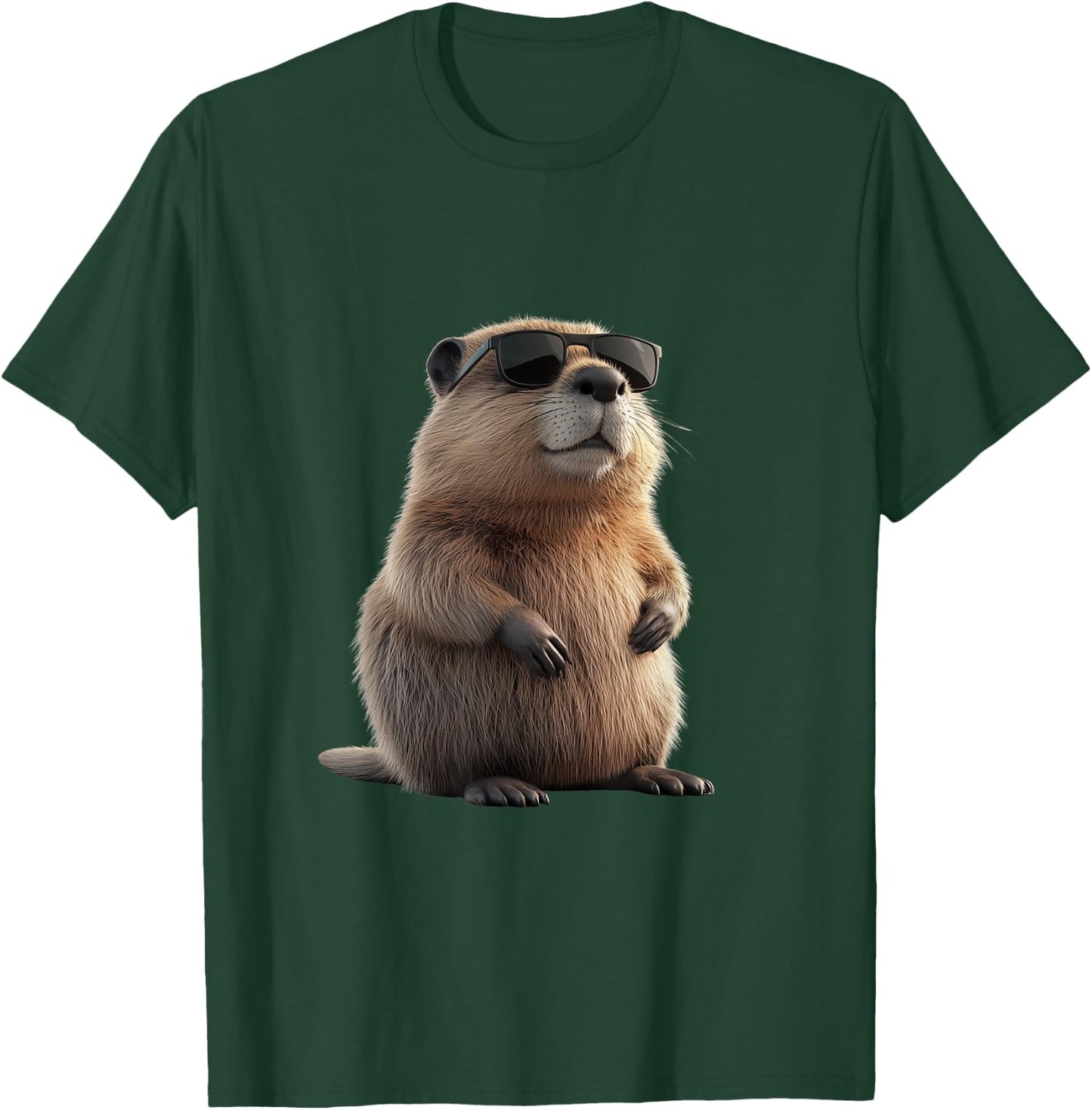 Cool Flannelette with Sunglasses - Funny Design , black T-Shirt - T-Shirt | Forest