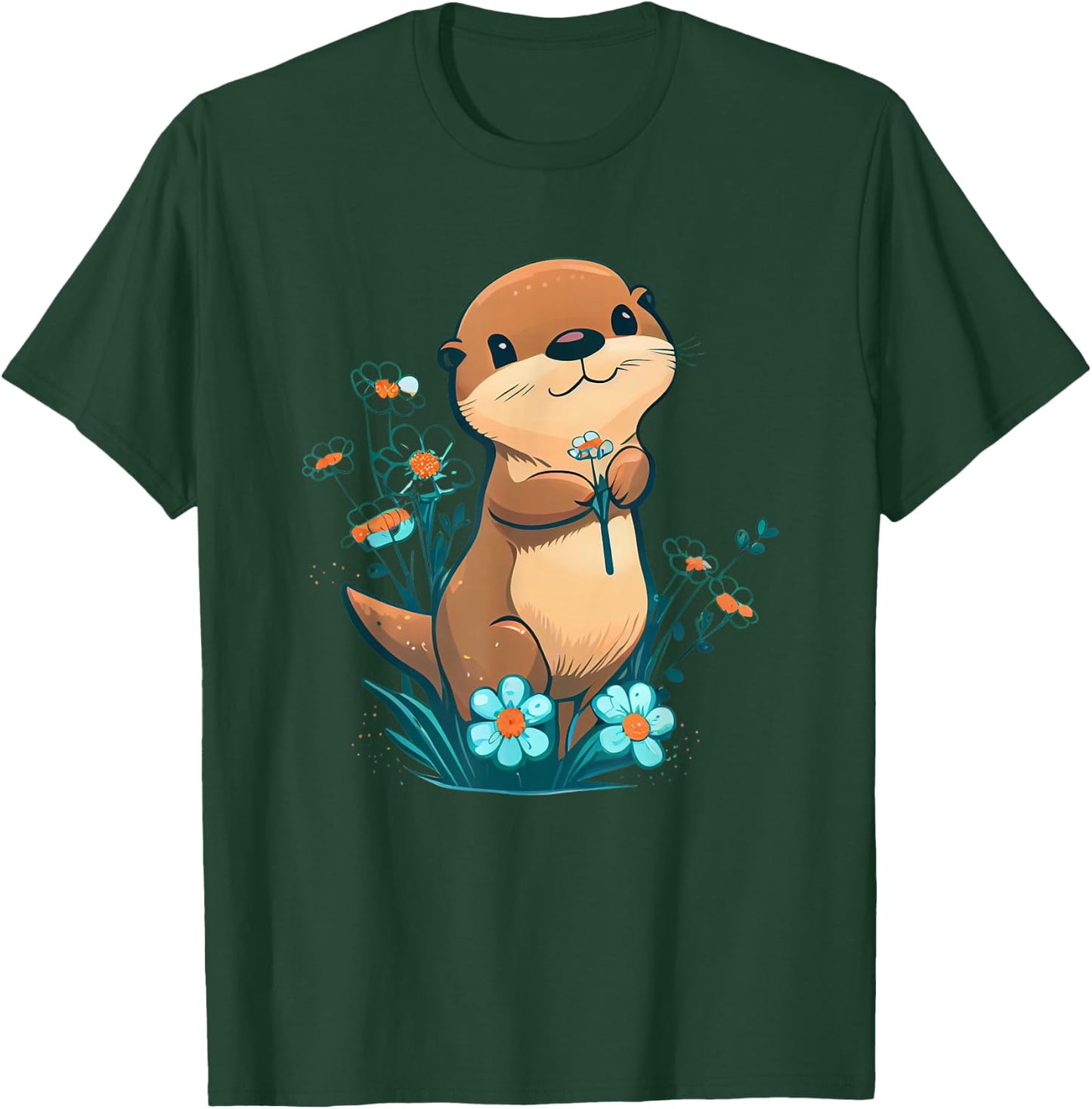 Baby Otter Blumen – Otter T-Shirt - T-Shirt | Forest