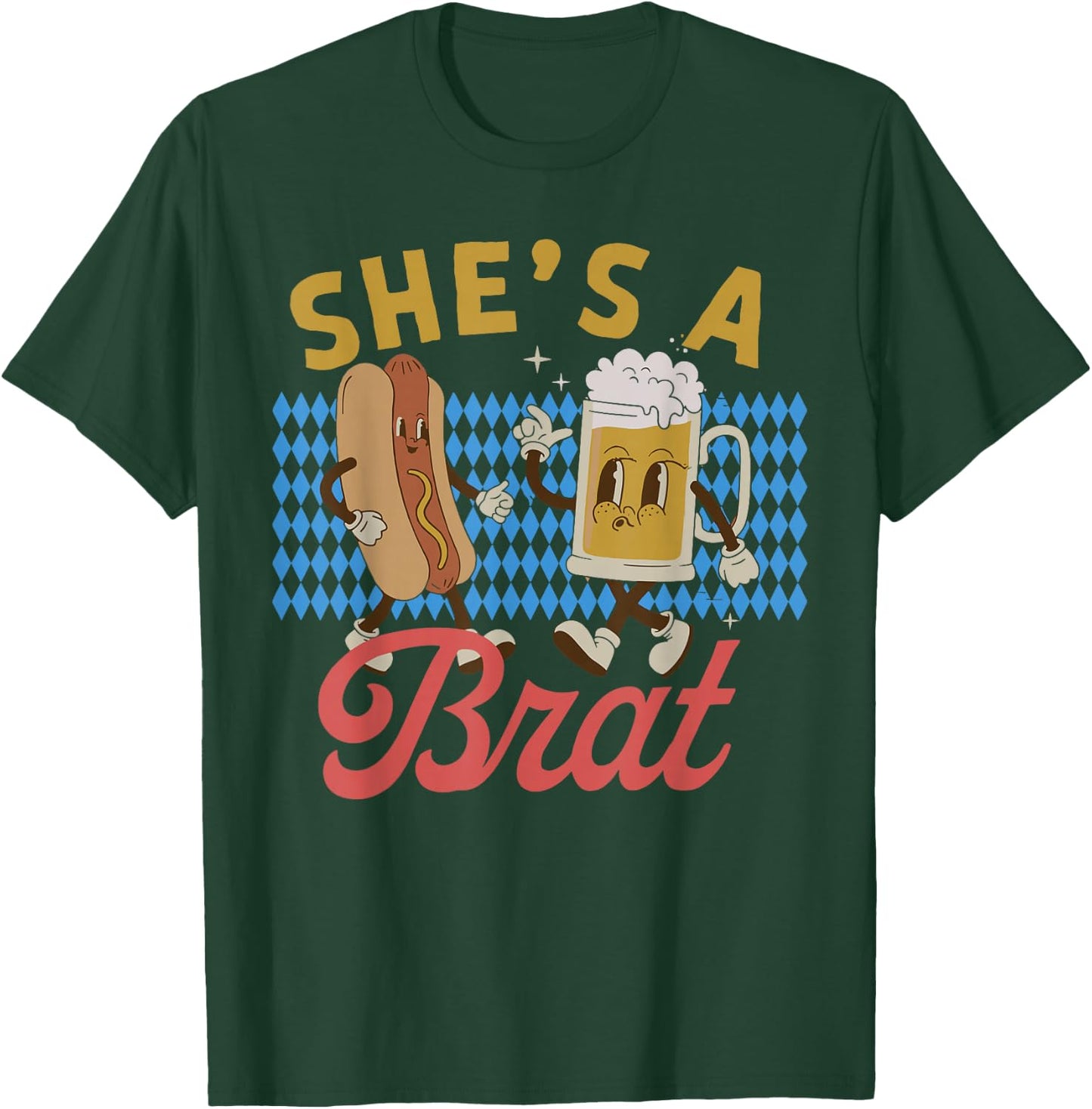 Funny Oktoberfes Hes the Wurst Shes a Brat Couples Matching T-Shirt - T-Shirt | Forest
