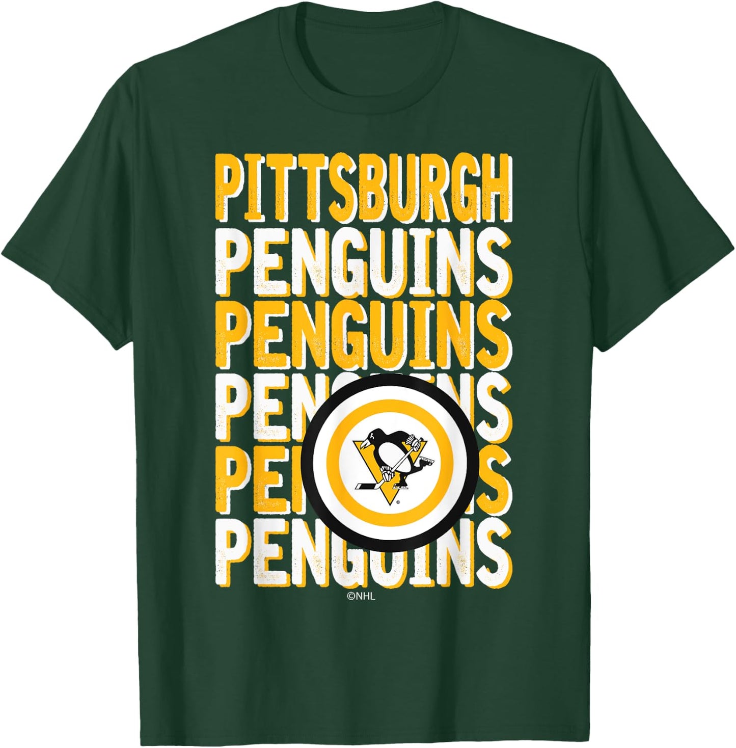 Pittsburgh Penguins Repeat Dark Heather Officially Licensed T-Shirt - T-Shirt | Forest