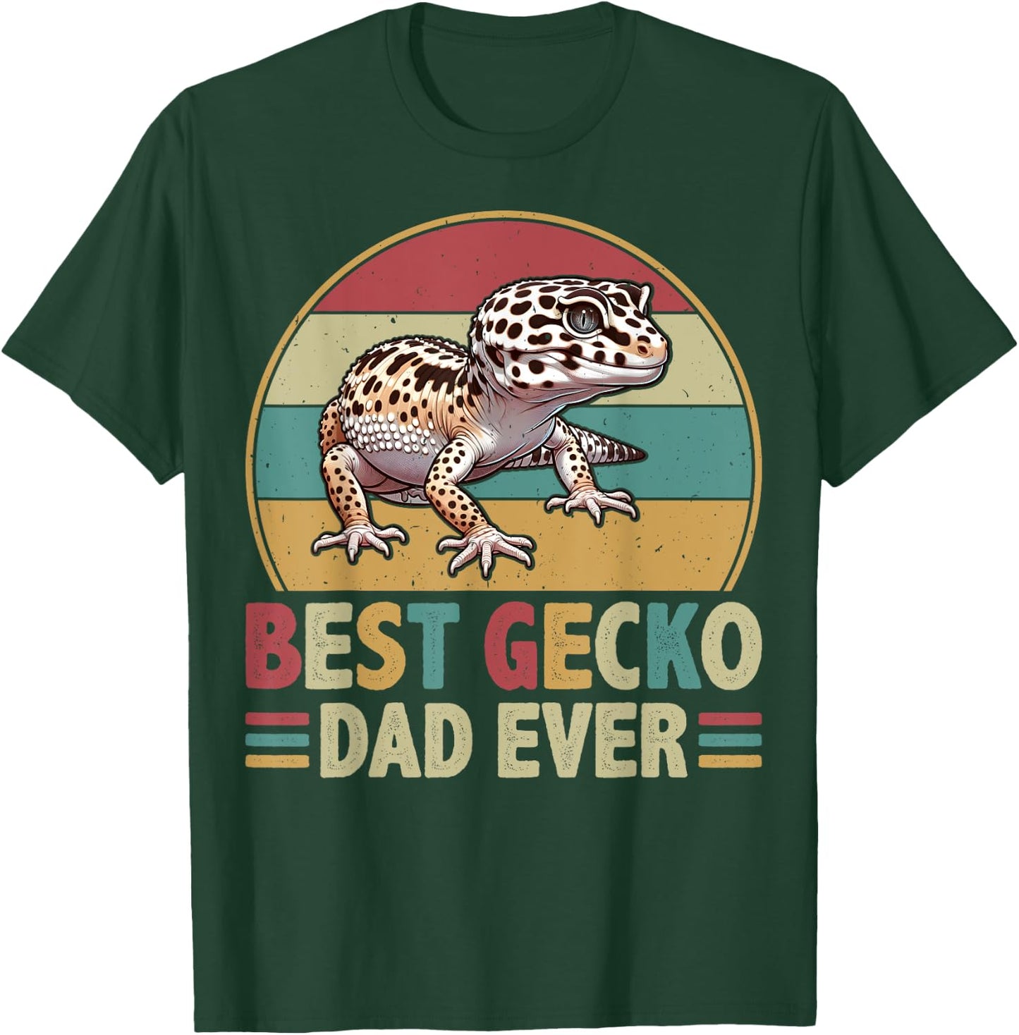 Best Gecko Dad Ever - Retro Leopard Gecko Lover Father's Day T-Shirt - T-Shirt | Forest