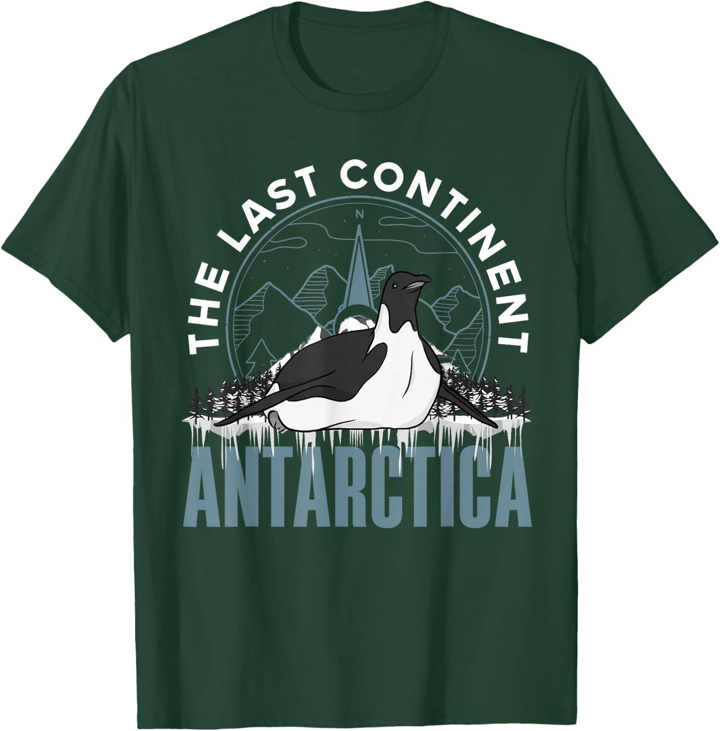 Antarctica Wildlife and South Pole Expedition -Adults Black Cotton Blend Small Classic Fit Short Sleeve T-Shirt - T-Shirt | Forest