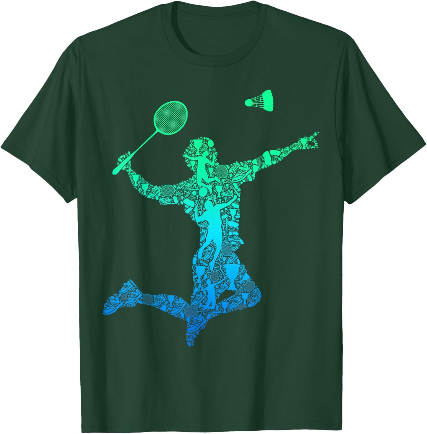 Badminton Shuttlecock Badminton Player Boys Children Men's , black T-Shirt - T-Shirt | Forest