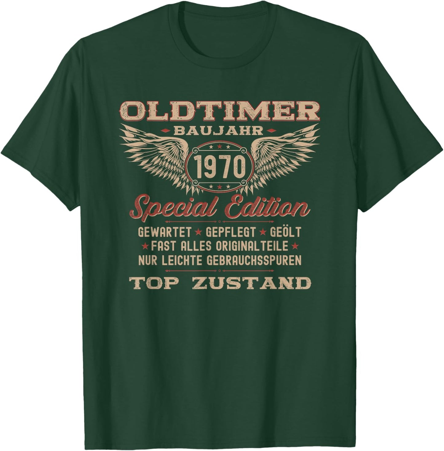 54th Birthday Oldtimer Vintage 1970 Men's Gift , black T-Shirt - T-Shirt | Forest
