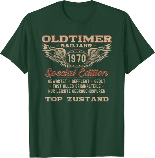 54th Birthday Oldtimer Vintage 1970 Men's Gift , black T-Shirt - T-Shirt | Forest