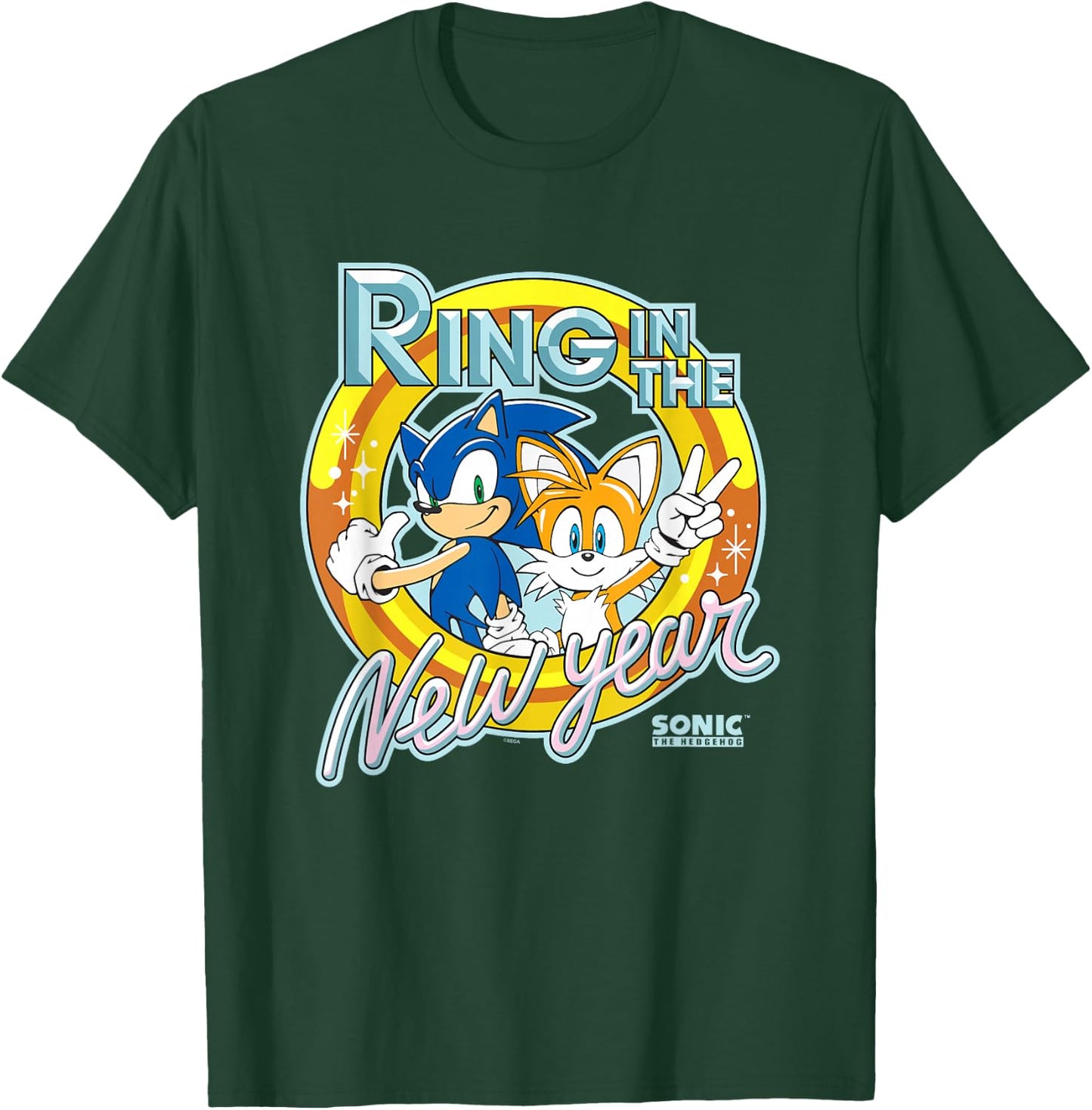 Sonic The Hedgehog New Years Ring In The New Year Vintage T-Shirt - T-Shirt | Forest