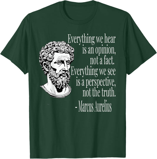 MARCUS AURELIUS with "Alles EINE Meinungsprektive" [German Language], black T-Shirt - T-Shirt | Forest