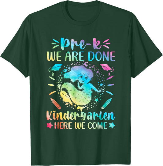 Prek graduation shirt last day Pre K mermaid tie dye T-Shirt - T-Shirt | Forest