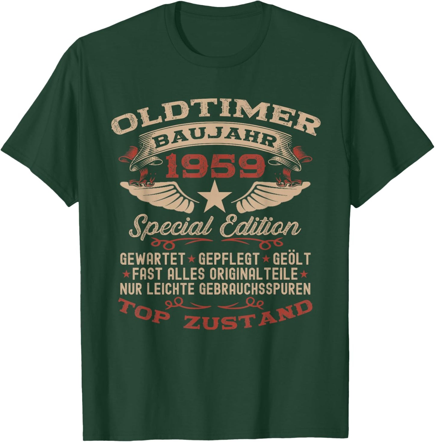 65th Birthday Gift Vintage 1959 Vintage Car Funny , black T-Shirt - T-Shirt | Forest