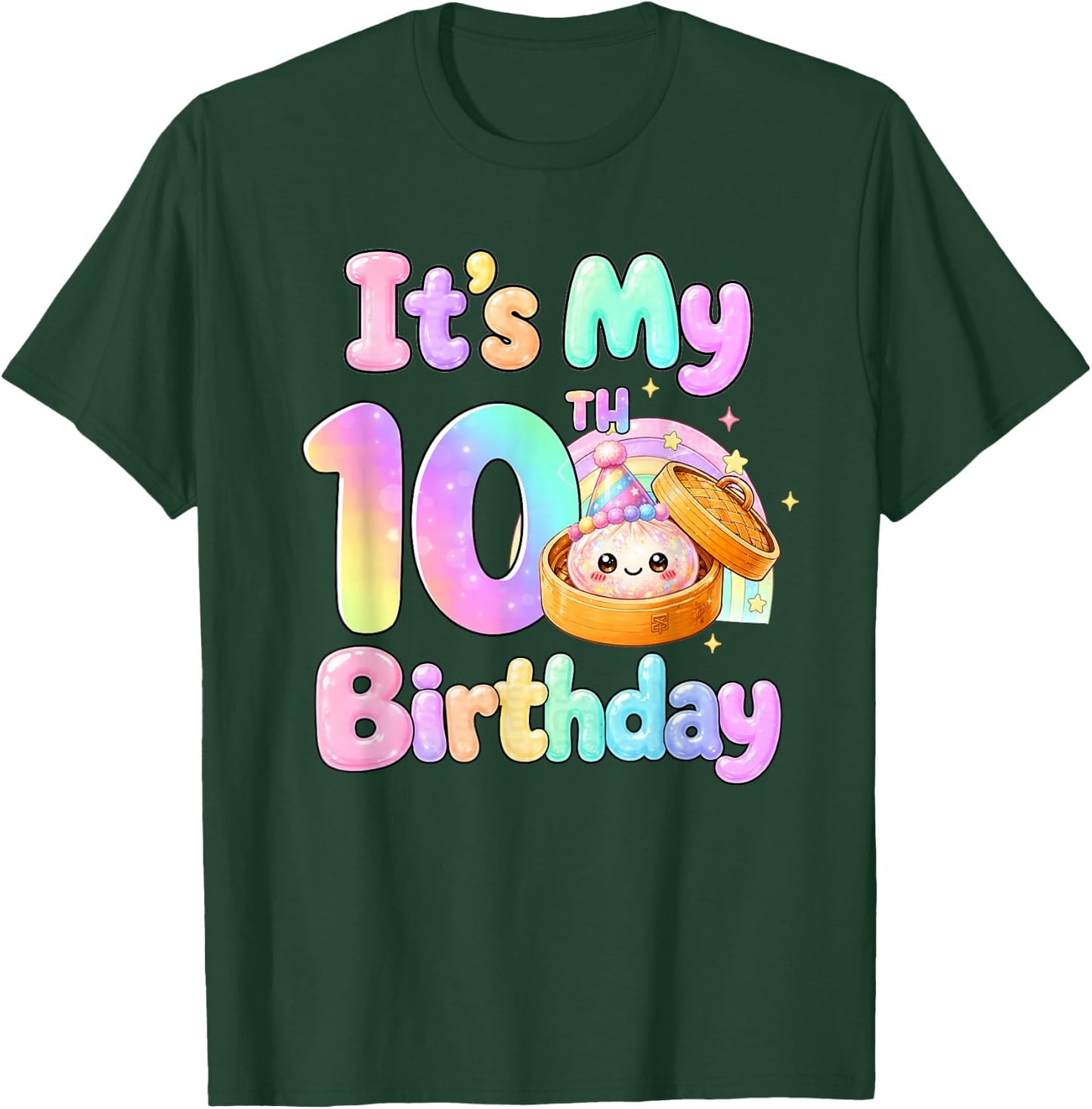 It's My 10th Birthday Kawaii Dumpling Anime Birthday Party T-Shirt - T-Shirt | Forest