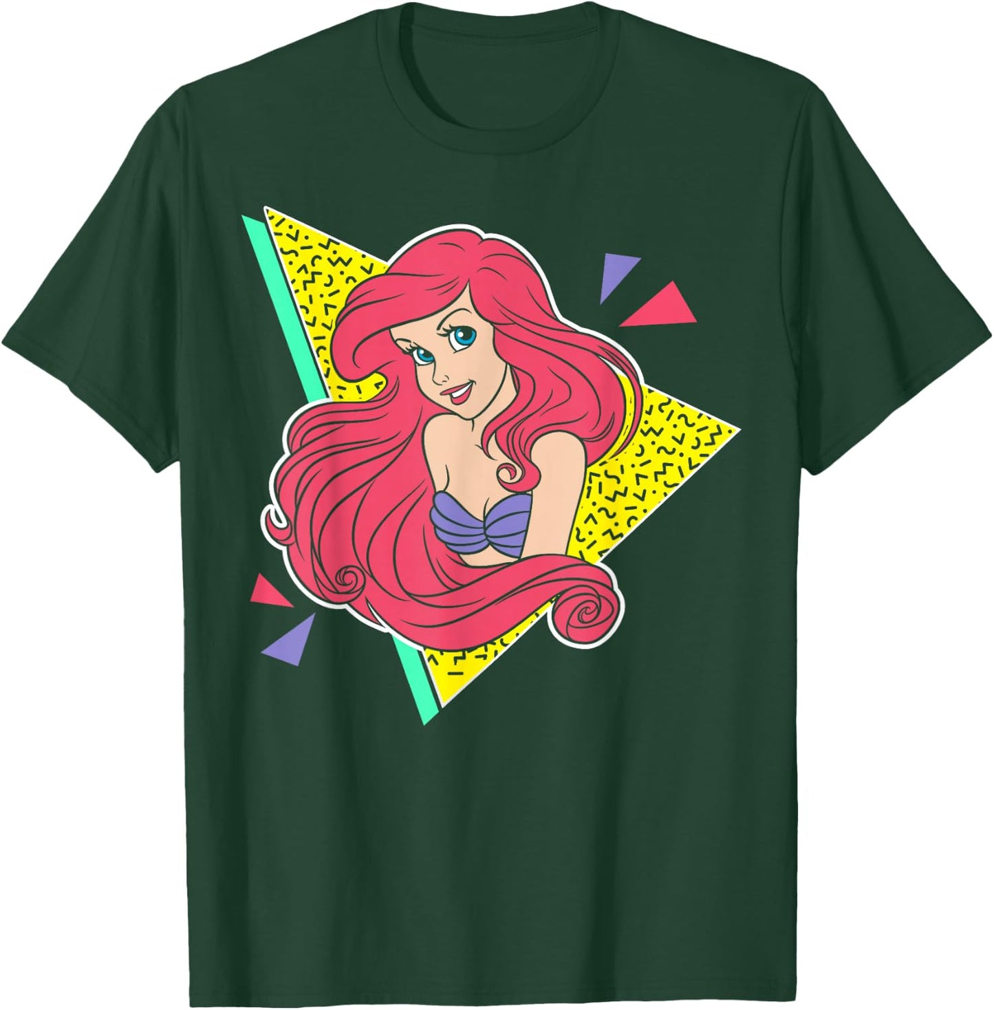 Disney Little Mermaid Ariel Retro 80's Style Graphic T-Shirt - T-Shirt | Forest