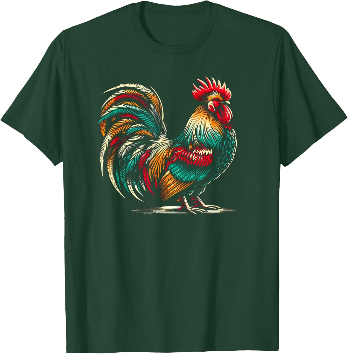 Colorful Rooster T-Shirt - T-Shirt | Forest