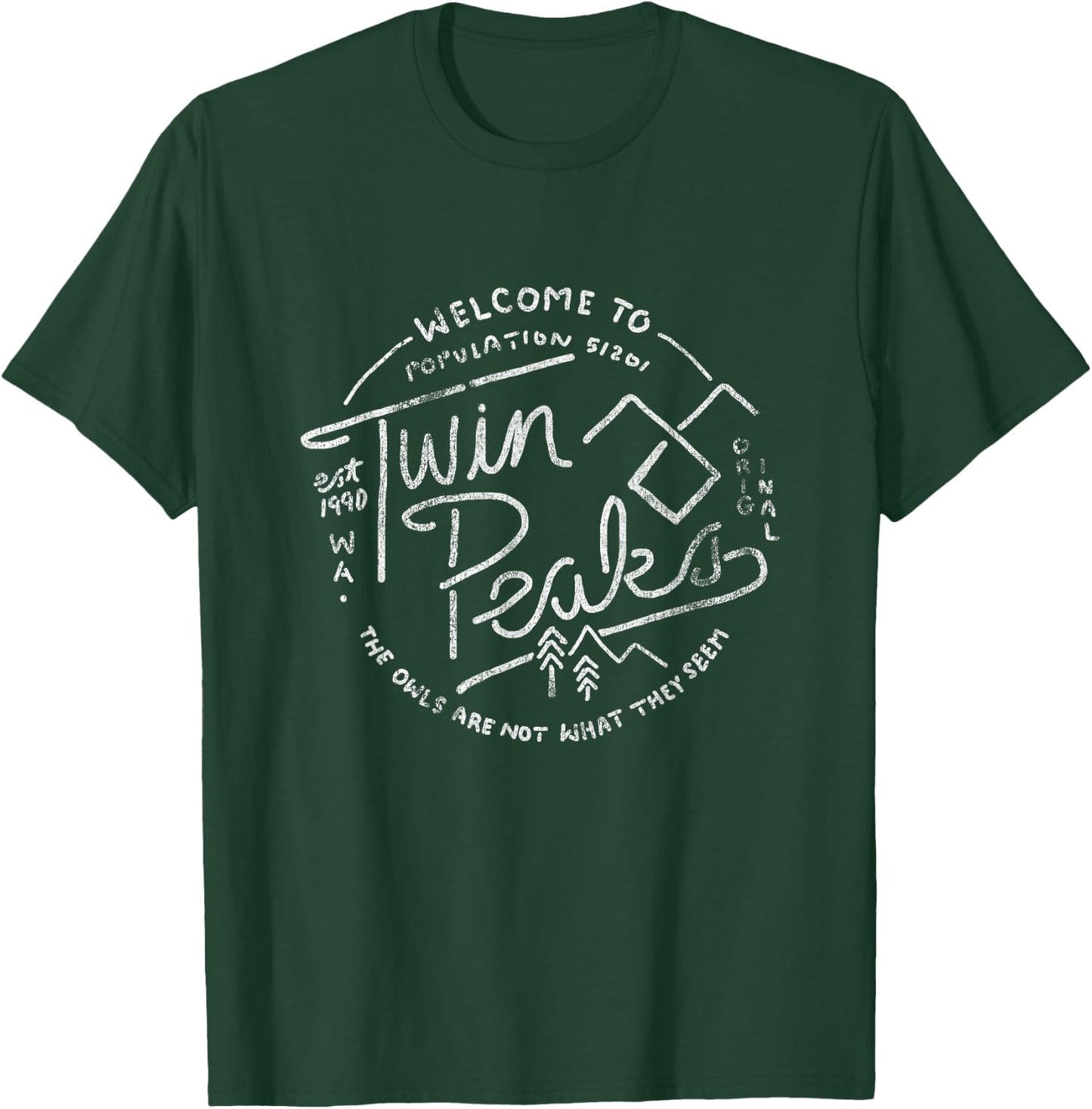 Twin Peaks Welcome To Twin Peaks Distressed Logo , Black, S T-Shirt - T-Shirt | Forest