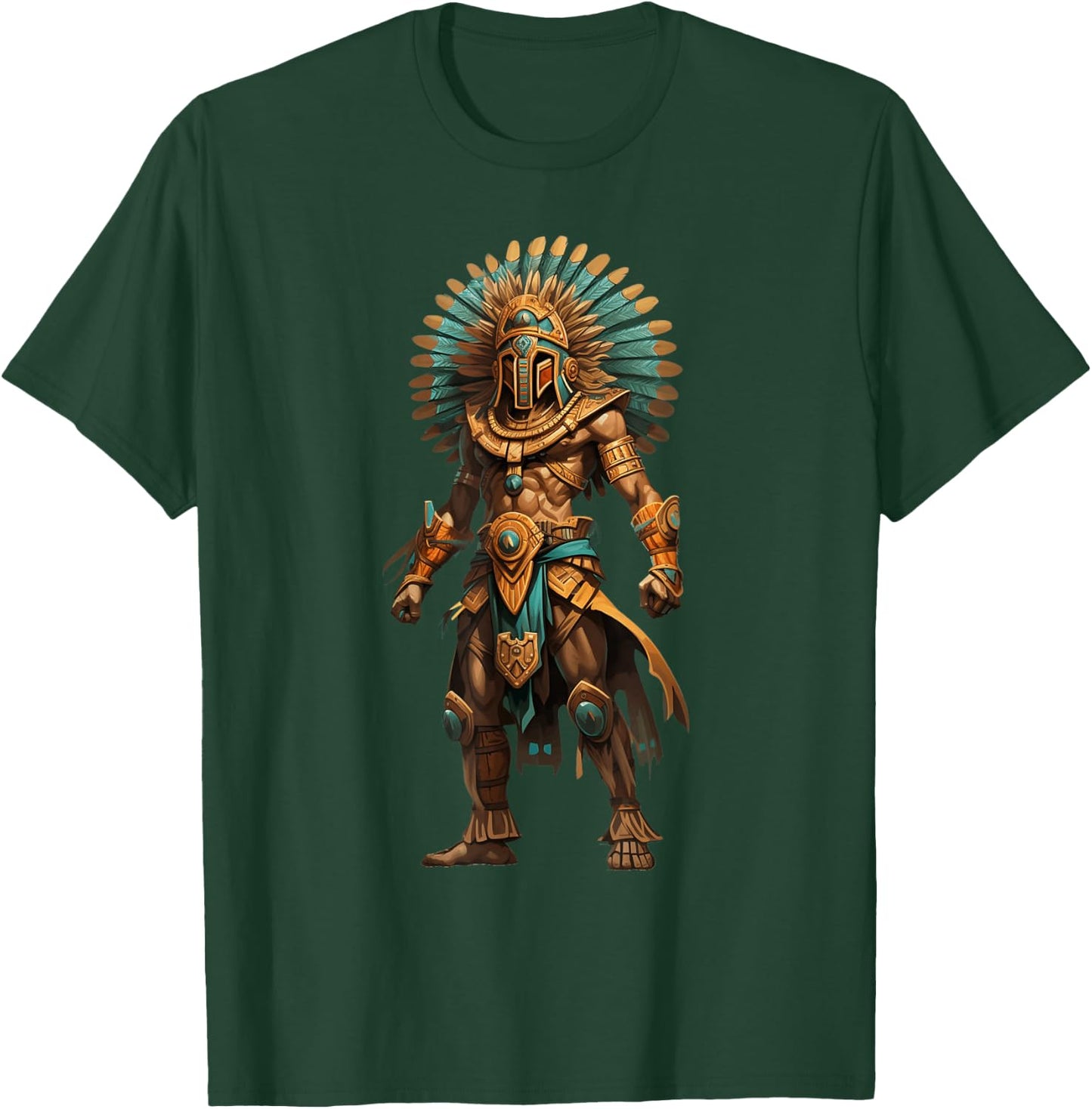 Aztec Jaguar Warrior Native Mexican Mythology Men Women T-Shirt - T-Shirt | Forest