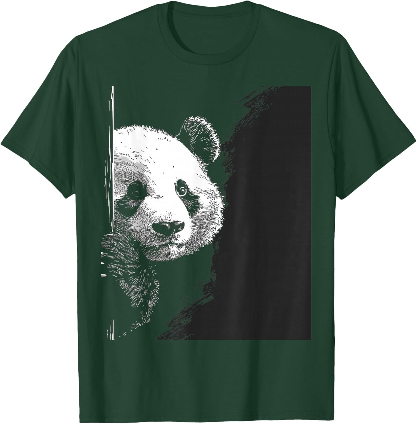 Panda Drawing Animal Motif Art Panda T-Shirt - T-Shirt | Forest