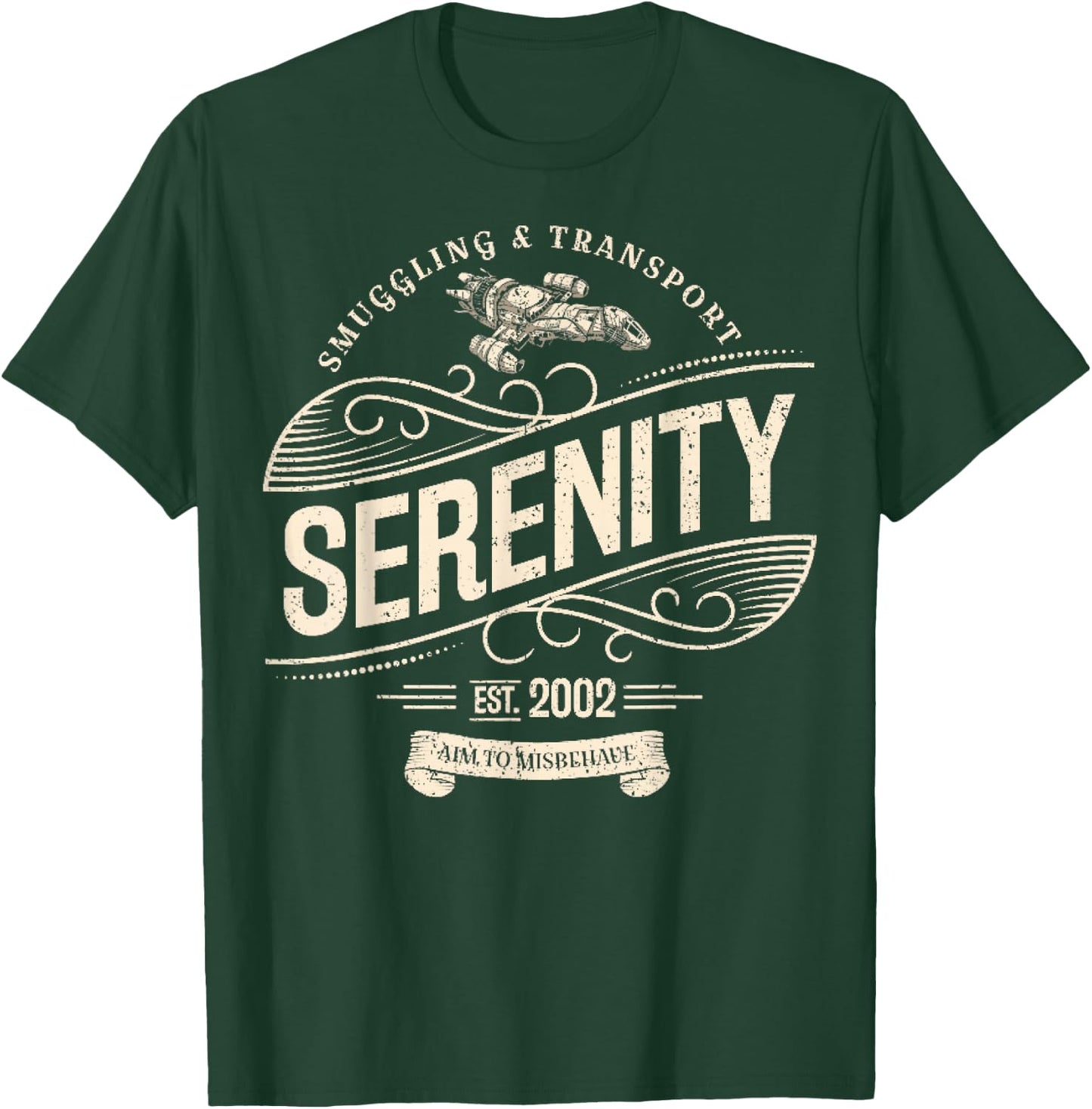 Vintage Serenity Smuggling and Transport Firefly T-Shirt - T-Shirt | Forest