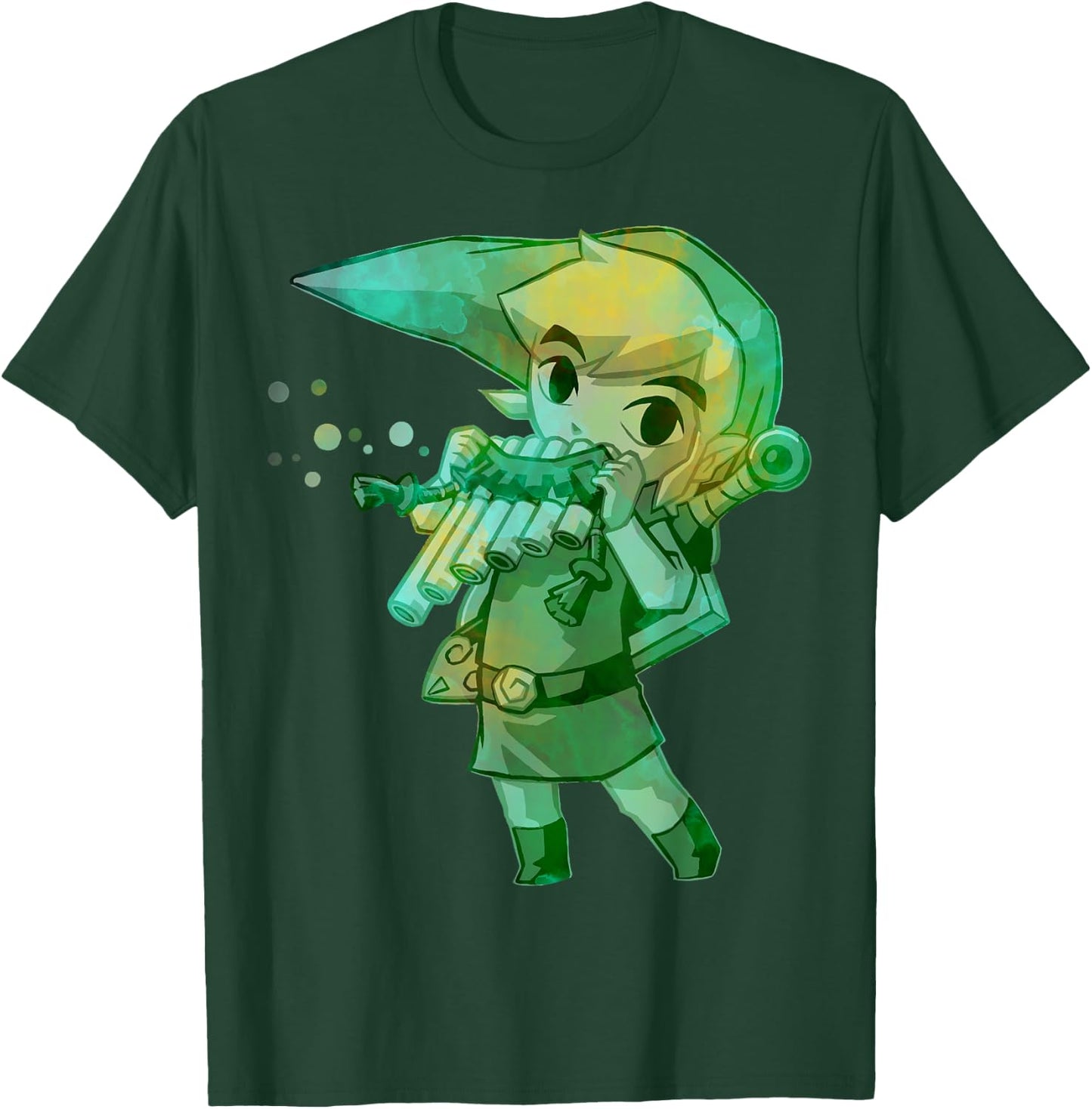 Nintendo Legend of Zelda Link Playing Music Portrait T-Shirt - T-Shirt | Forest