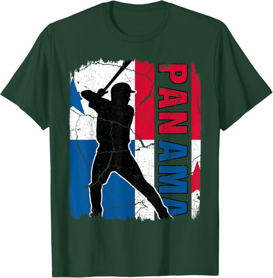 Panamanian Baseball Player Panama Flag Baseball Fans T-Shirt - T-Shirt | Forest