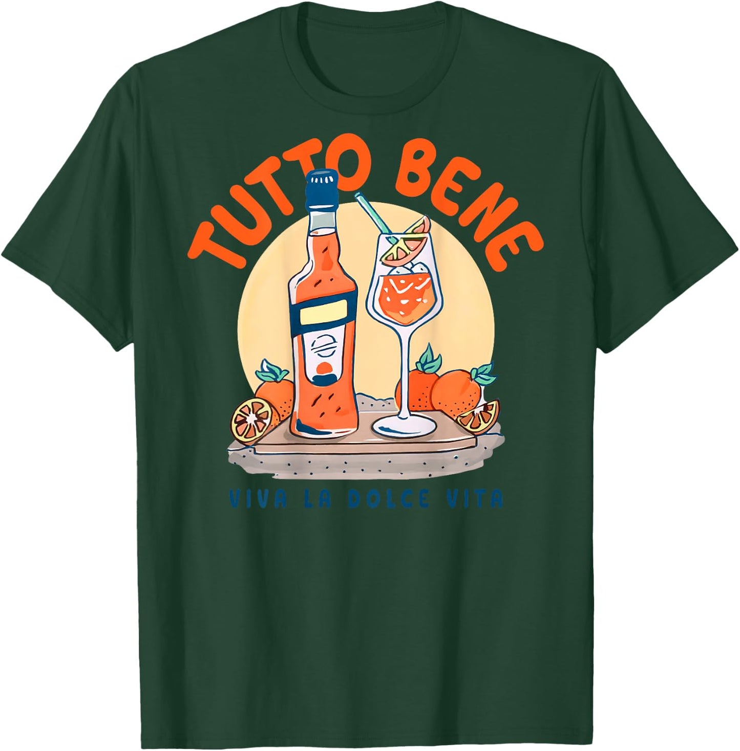 TUTTO BENE X VIVA LA DOLCE VITA APEROIL SPRITZ CLUB BACK , White T-Shirt - T-Shirt | Forest