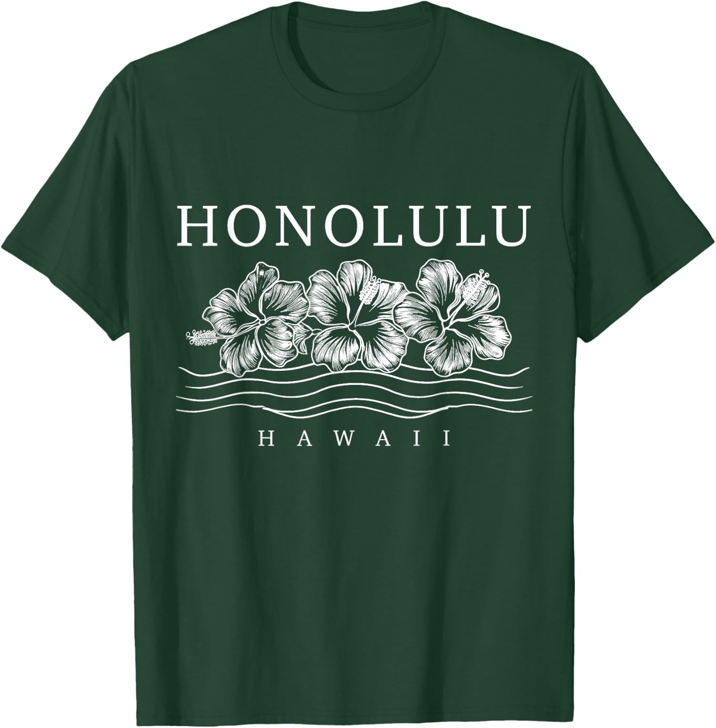 Honolulu Hawaii Hibiskus Blumen Surfer Souvenir T-Shirt - T-Shirt | Forest