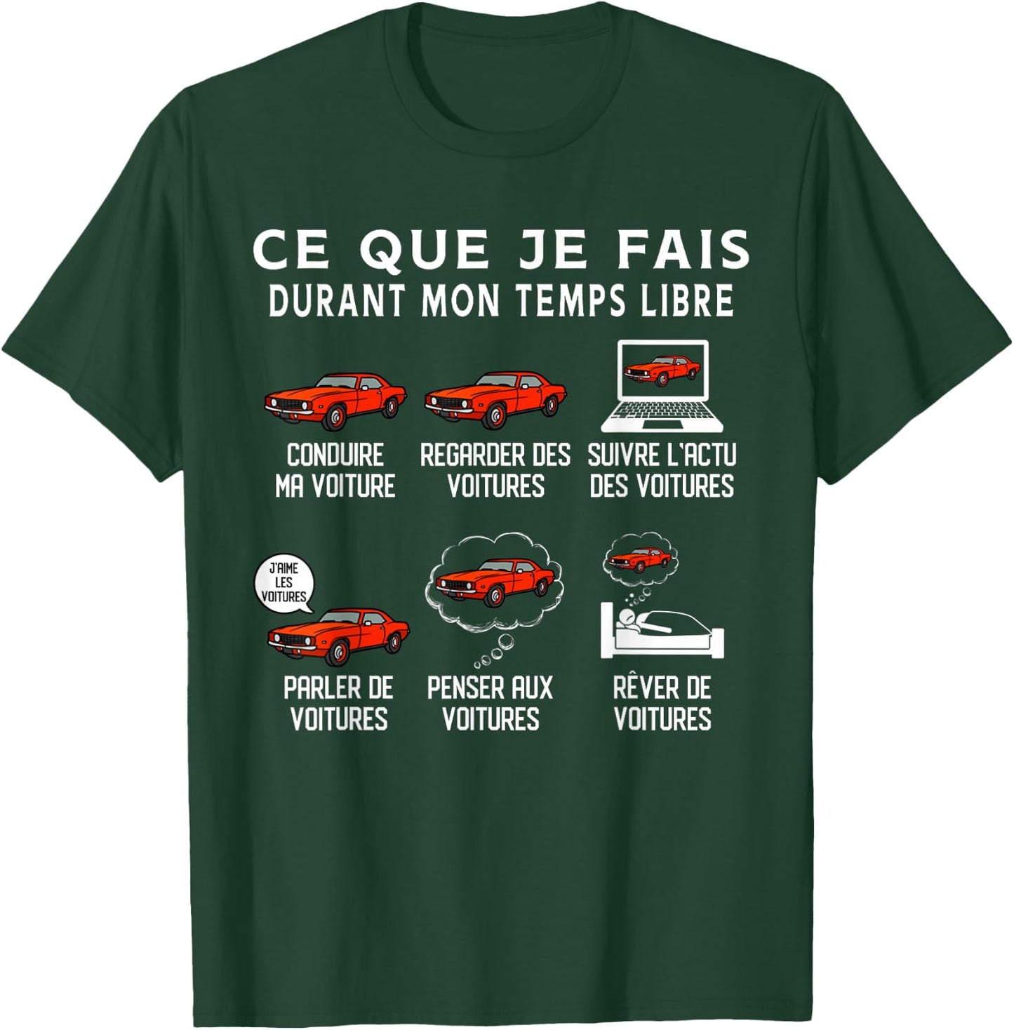Funny Car What I Do During My Time Vintage Funny , Black, S T-Shirt - T-Shirt | Forest