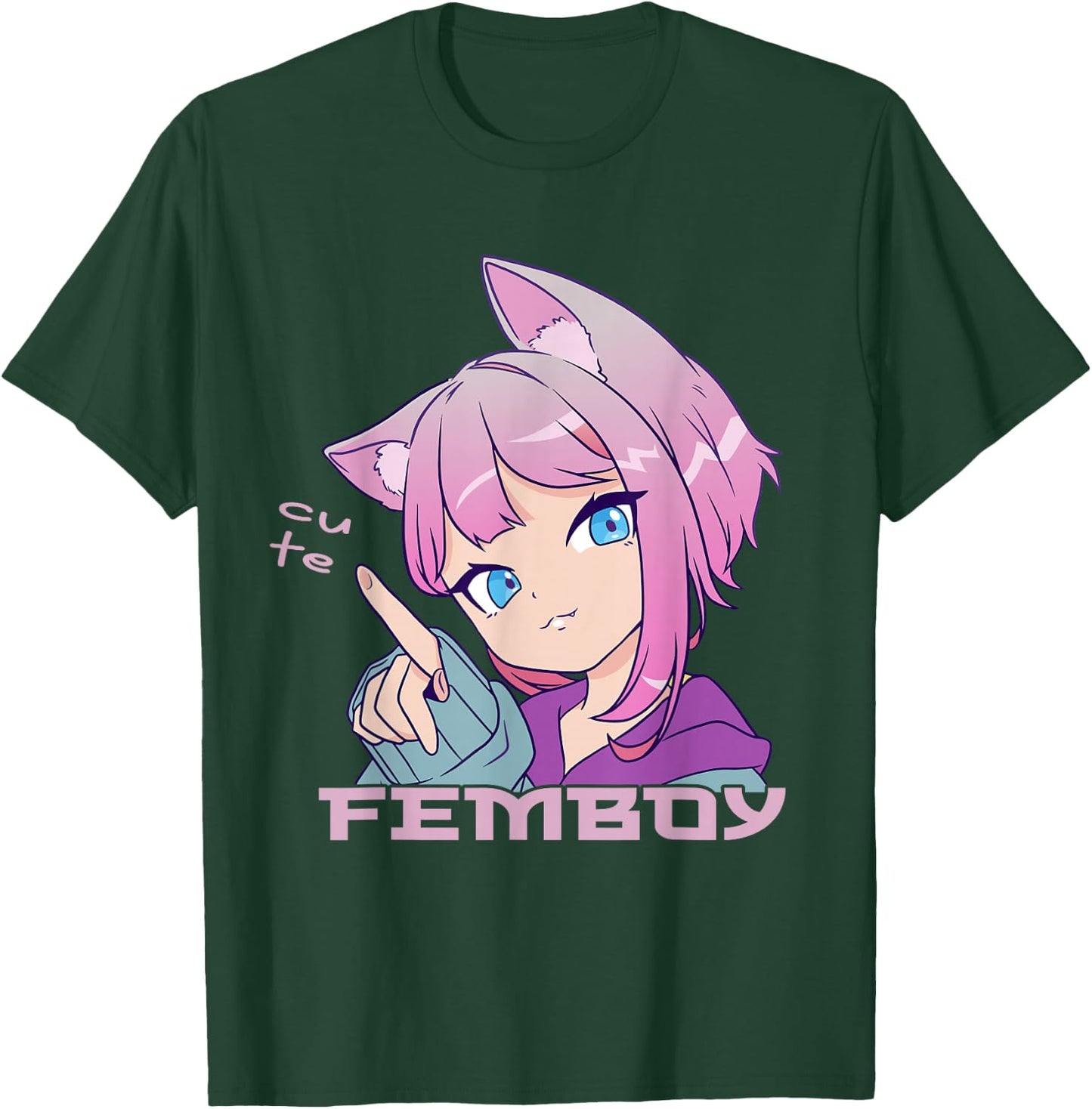 Femboy Anime Neko Femboy Anime Süßer Femboy T-Shirt - T-Shirt | Forest