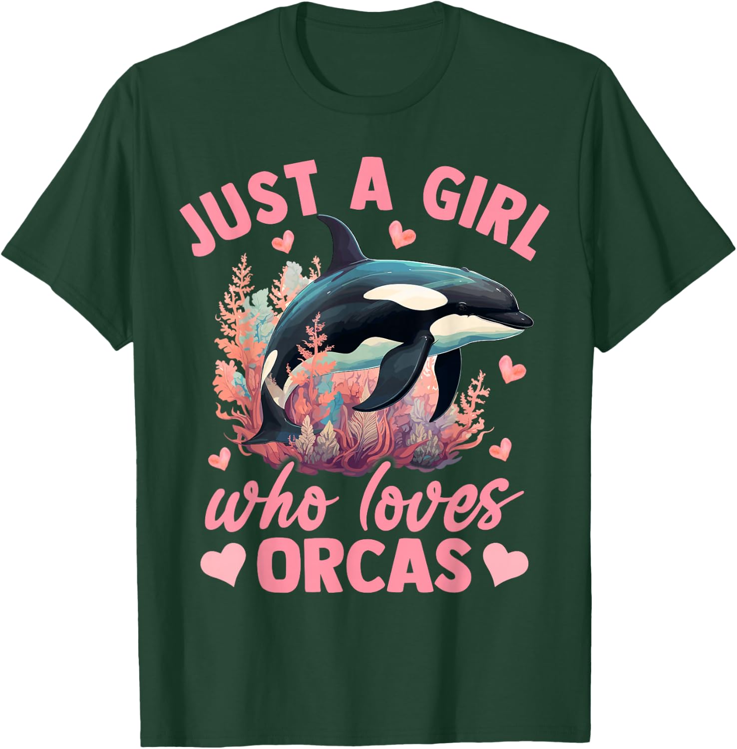 Floral Orca Just A Girl Who Loves Orca T-Shirt - T-Shirt | Forest