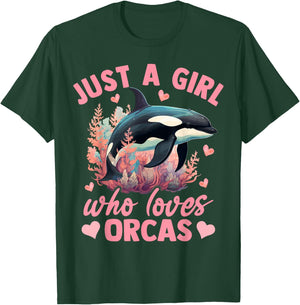 Floral Orca Just A Girl Who Loves Orca T-Shirt - T-Shirt | Forest