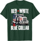 Red White and Blue Collar Patriotic Trucker USA Flag T-Shirt - T-Shirt | Forest