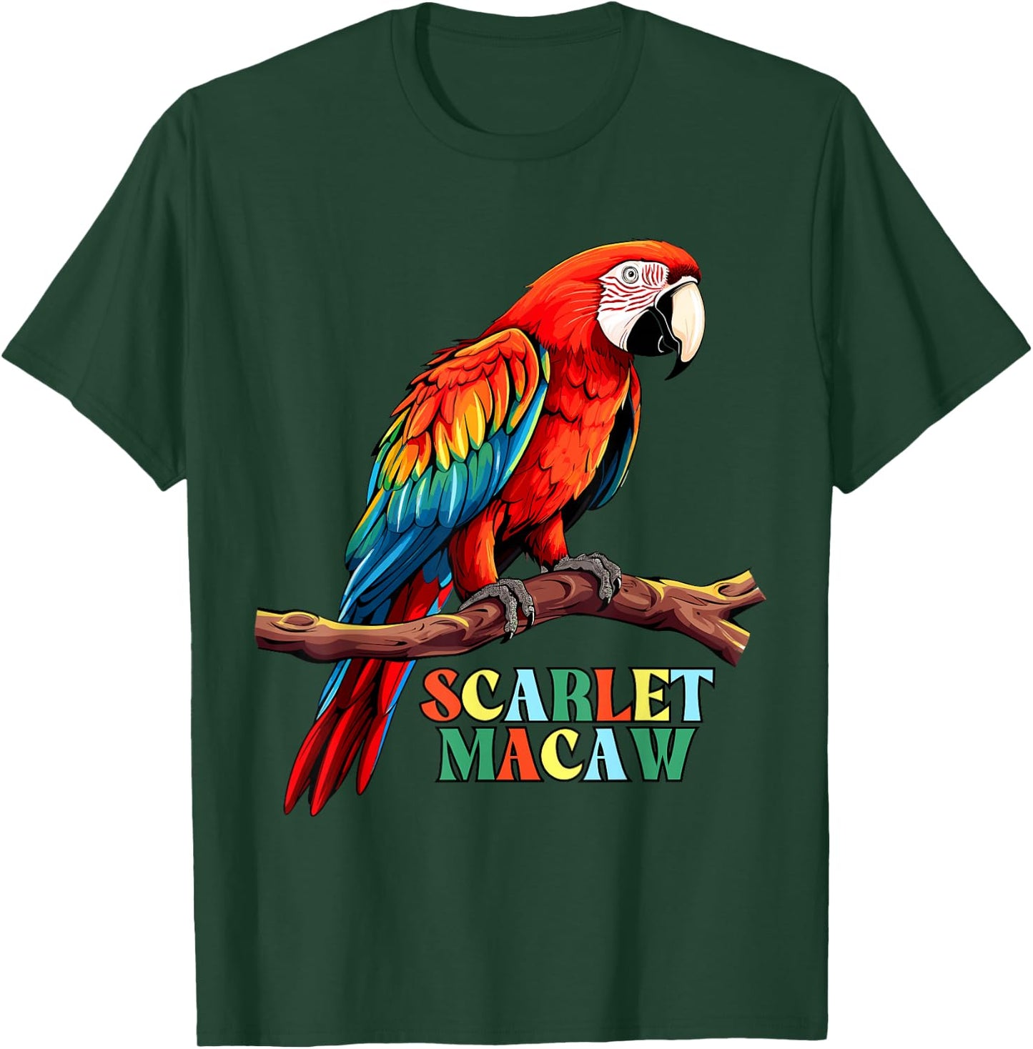 Macaw Parrot, Scarlet Macaw T-Shirt - T-Shirt | Forest