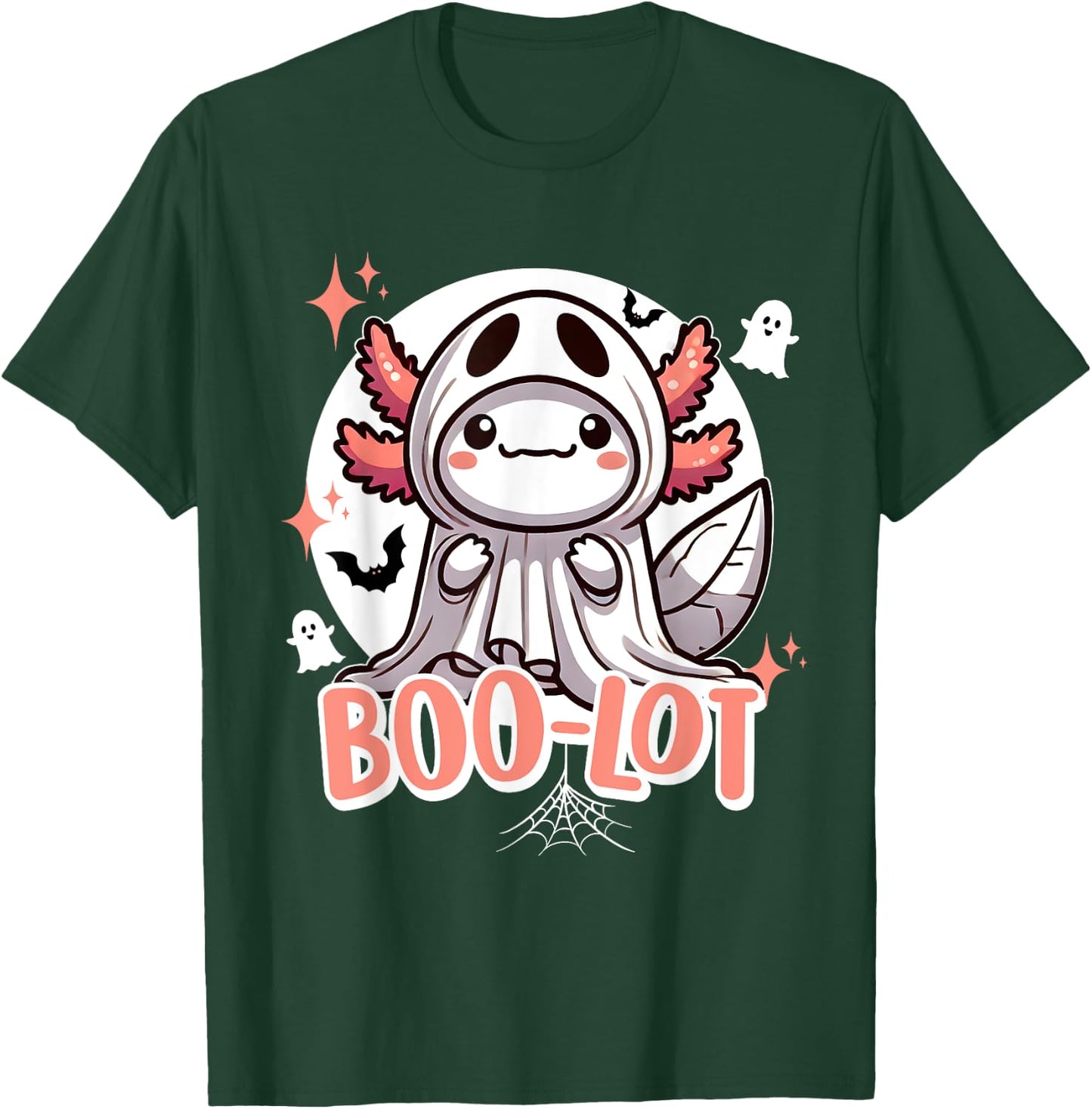 Boo-Lot Adorable Axolotl Halloween Ghost T-Shirt - T-Shirt | Forest